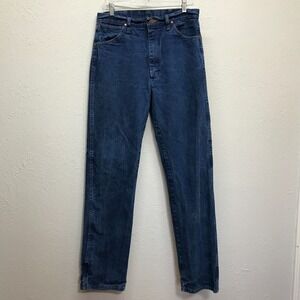 Vintage Wrangler Jeans Mens 34x36 (33x35) Blue Denim Straight Cowboy Cut 13MWZ